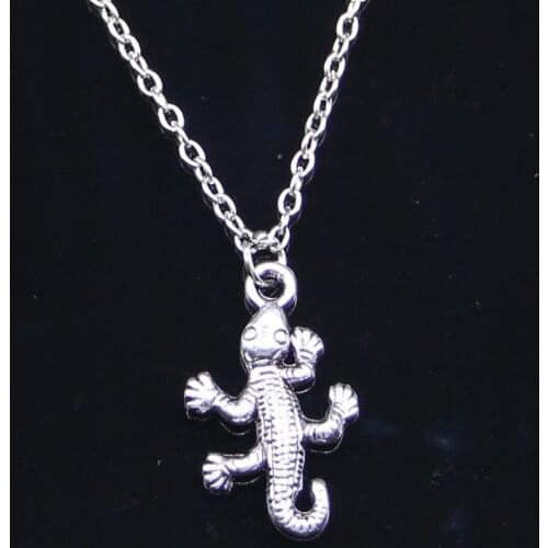 New Fashion Necklace 25x15mm gecko lizard Pendants Short Long Women Men Colar Gift Jewelry Choker