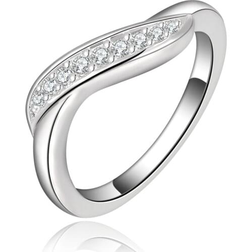 New 925 Sterling Silver Ring Zircon Crystal Wedding Ring Is A Charm Jewelry For Women. Gift