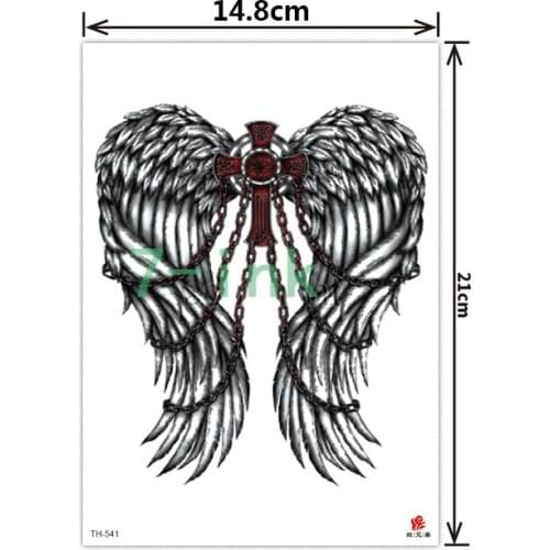 2019 NEW Temporary Tatoo Sticker body art cross demon angel wings water Transfer Fake Tattoo Flash tatto for women men
