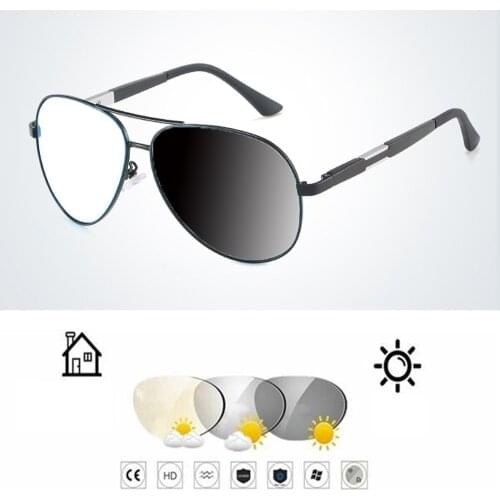 Oversized Al-mg Alloy Leg Frame Pilot Photochromic Grey Reading Glasses +0.75 +1 +1.25 +1.5 +1.75 +2 +2.25 +2.5 +2.75 To +4