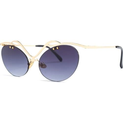 Vintage Rimless Oval Sunglasses Women Fashion UV400 Eyewear for Men Accessories Luxury Goggles Gafas Oculos Shades 23028DF