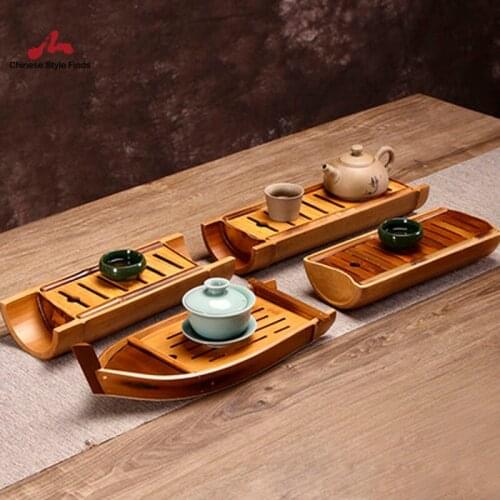 Original bamboo tea tray Kung Fu tea set tea mat tea table dry bubble table Simple and portable Handmade