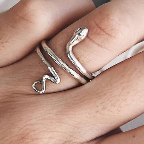 Retro Cobra Opening and closing Rings Inlaid Zircon Creative Unique Snake Rings for Women Party Jewelry Wholesale Gifts