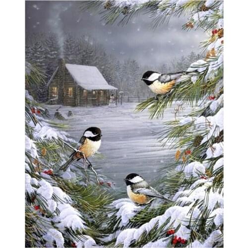 Landscape Animal DIY Cross Stitch 11CT Embroidery Kits Needlework Craft Set Printed Canvas Cotton Thread Home Room