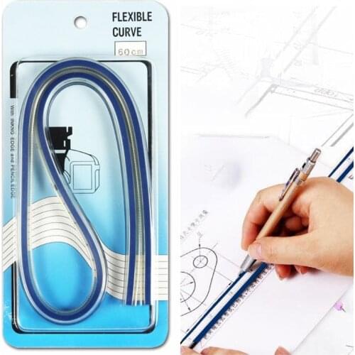 Plastic Flexible Curve Ruler Bendable Ruler 30/40/50/60 Ruler Engineering Use 652A