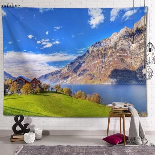Customized River Hanging Fabric Background Wall Covering Home Decoration Blanket Tapestry Bedroom,Living Room Wall Decor