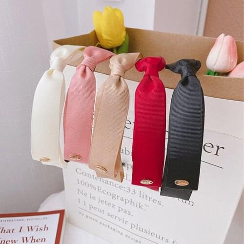 Korean Ins Bow Hair Band for Women Girls Sweet Headband Solid Color Double Bow Female Headwear Bezel Hair Accessories