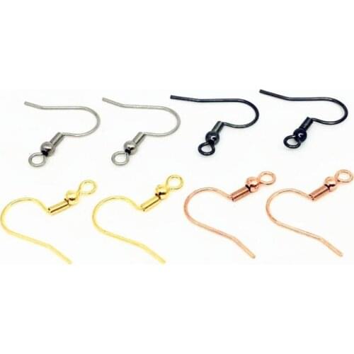 50pcs 18X20MM 316 Stainless Steel Multicolor Earring Hooks Silver Gold Earring Base Supplies for Jewelry Finding
