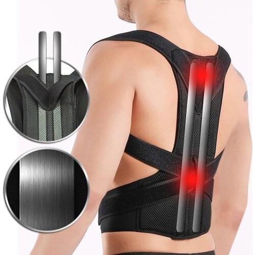 Shoulder Support Bar Adjustable Back Pain Support Posture Corrector Brace Belt Medical Clavicle Corset Spine Lumbar Orthopedic