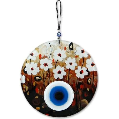 Handmade Flower Garden Fusion Glass Evil Eye Bead 16cm