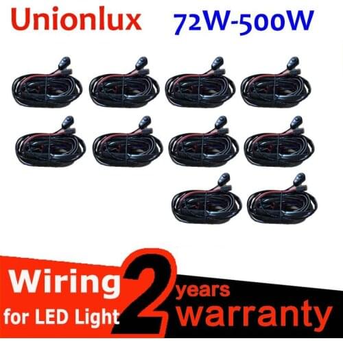 Unionlux 10CS LED Work Light Bar Wire 72W-500W 12v 24v 40A Wiring Harness Relay Cable Kit for Auto Driving Offroad Led Work Lamp
