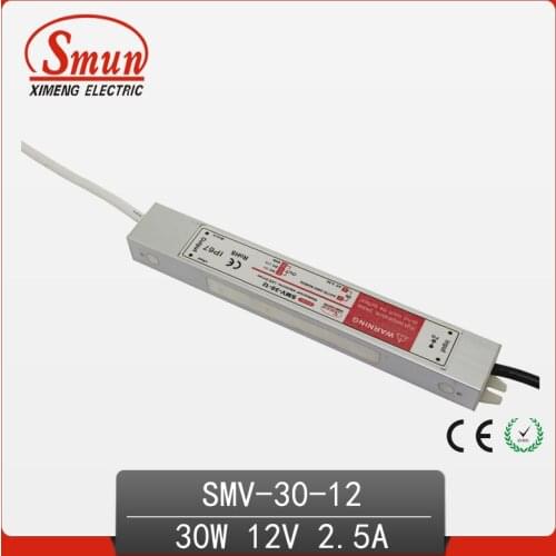 30W 12V 2.5A waterproof IP67 LED driver switching power supply for led strip light with CE ROHS 1 year warranty