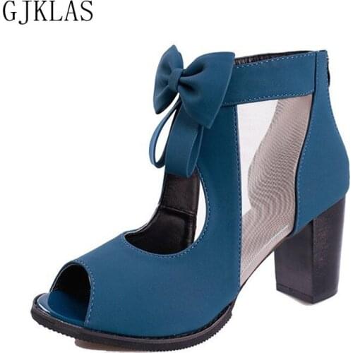 Block Heels Female Summer Sandals Peep Toe Platform Heels Sandslia Feminina Ladies Fashion Heels Sandals Women Heels Classy Pump