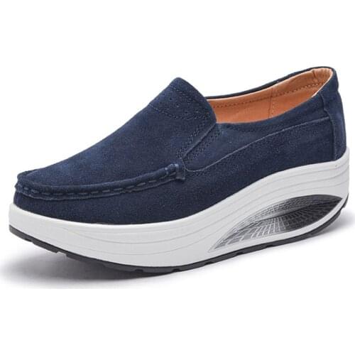 VTOTA High Heels Shoes Women Suede Leather Platform Wedges Shoes 2018 Zapatos Mujer pring Autumn Slip On Shoes For Women H98