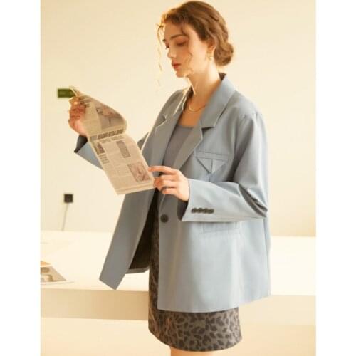 Spring 2021 Turn Down Collar Oversize Women Blazers Solid Color Loose Casual Woman Jacket Long Sleeve Suit Coat Casaco Feminino