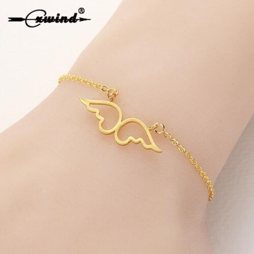 Cxwind New Design Angel Wings Bracelet Adjustable Woman Riding Bike Cuff Jewelry Gifts Open Bracelet Wholesale pulseras mujer