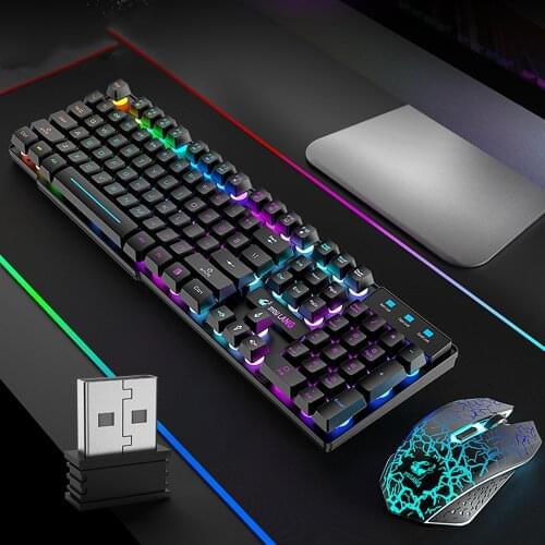 2.4G Wireless Gaming Keyboard Mouse Combo Rechargeable LED Backlight Keyboard Optical Mouse For Macbook Laptop PC Gamer Computer