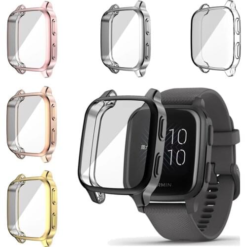 200pcs Protective Case Cover For Garmin Venu SQ Plating TPU Soft Silicone Cases For Garmin Venu Sq Watch Full Screen Protector