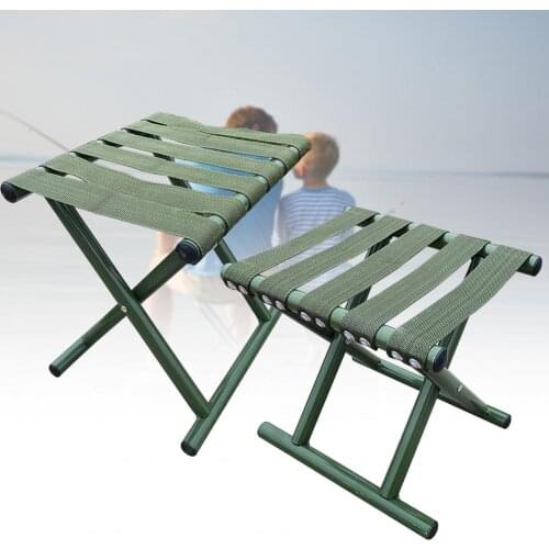 2021 Portable Round Tube Folding Chair Multi-purpose Lightweight Outdoor Fishing Rest Stool Convenient to Carry for Camping