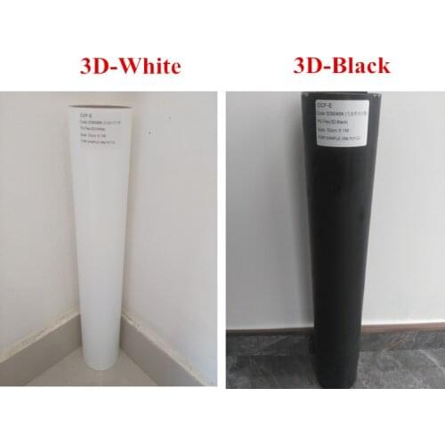 3D White PU Flex vinyl Film Iron On Vinyl 3D Black Heat Transfer Vinyl Film With Heat press machine For Clothing (0.5*1m)