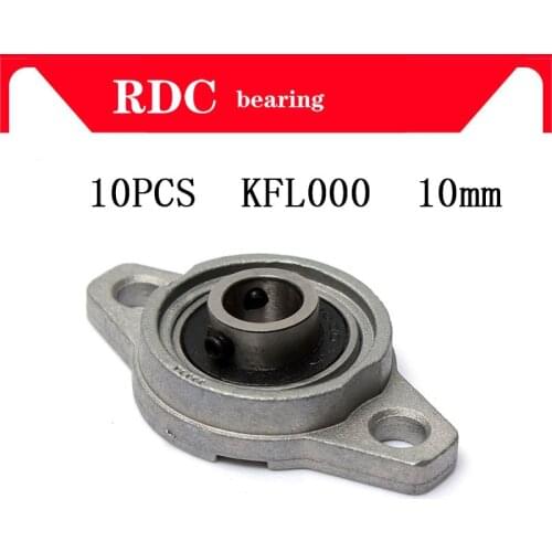 Free Shipping 10 PCS KFL000 KF000 FL000 10mm High quality Aluminium Alloy Mounted Shaft Support Flange Pillow Block Bearing
