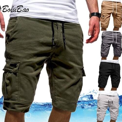 BOLUBAO Summer Cargo Mens Green Pockets Flap Shorts Sports Shorts Casual Working Army Tactical Bermudas Male