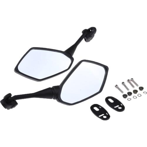 2Pcs Black Universal Rearview Side Mirrors for Motorbike Street Sport Bike Scooters