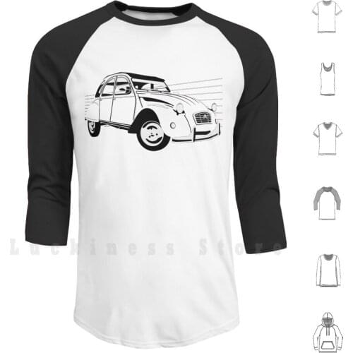 Citro ? N 2cv Hoodie Long Sleeve 2cv 2 Cv Deux Chevaux Deuxchevaux Grey Classic French Car France Icon Special