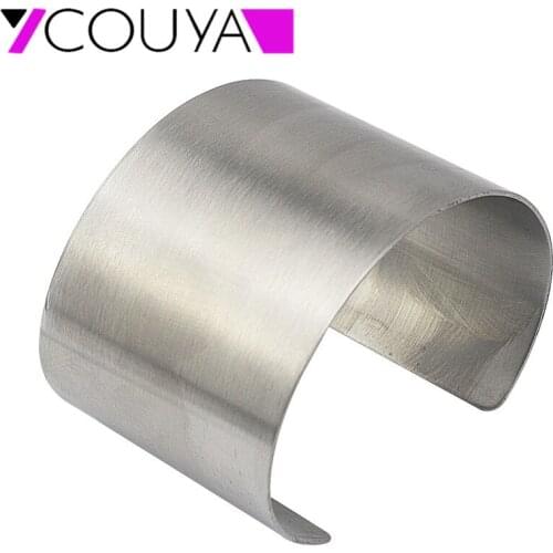 COUYA Silver Color 50MM Width Matt Bangles & Bracelet Punk Charm 68MM Diameter Bangle for Women Men A10046M
