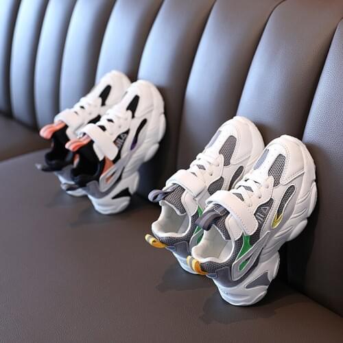 2020 Autumn Children Sneakers Fashion Soft Toddler girls boys loafers net cloth running non-leather casual shoes Size 26-36