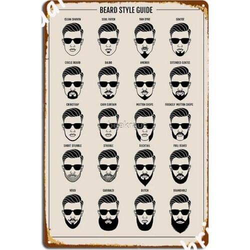 Beard Style Guide Poster Metal Signs pub Club Bar create Wall Plaque Tin sign Posters