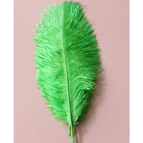 Hot! 100 Pcs Natural 15-20cm / 6-8 inch green Color Ostrich Feathers ostrich plumes for party wedding decorative