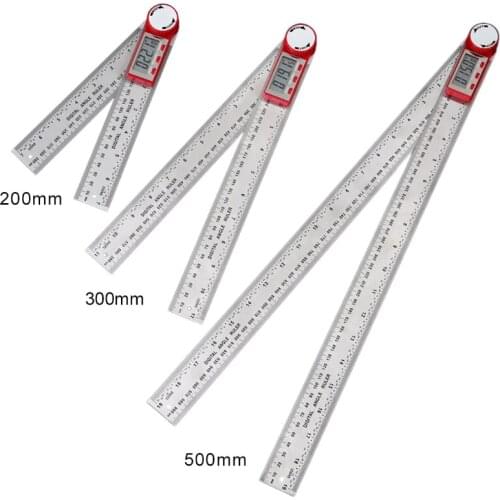 Digital Angle Ruler Meter 0-200mm 0-300mm 0-500mm Ruler Inclinometer Electron Goniometer Protractor Angle Finder Scale Measuring
