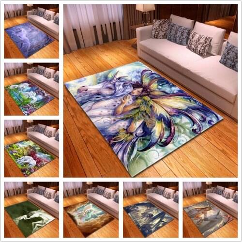 Unicorn Pattern Carpets for Living Room Home Area Rugs Kids Room 3D Printed Decoration Large Carpet Children Bedroom Bedside Mat