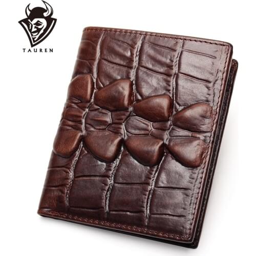 Crocodile Men Wallets Purse With Coin Pocket Bifold Credit Card Holder Alligator Classic Retro Leather Wallet Men Purses