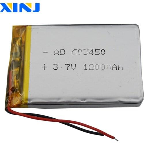 XINJ 3.7V 1200mAh Li lithium polymer battery li po Li ion cell 603450 For GPS Sat Nav E-book Driving recorder PAD DIY Tablet PC