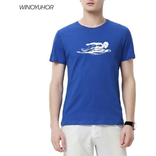 Butterfly Stroke Swimer Printed T Shirt Men New Summer Casual Short Sleeve T-shirt Cotton Funny Gift Tops Tee Camisetas