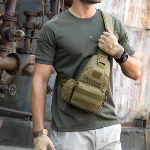 USB Charger Men Chest Bag Military Assault Chest Bag Portable Travel Water Bottle Bag Men Sling Pack Travel Accessories