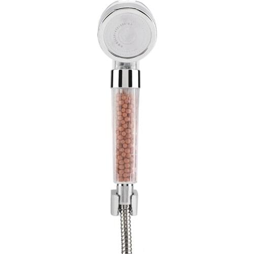 High Pressure Shower Head and Hose Bracket Water Saving Lonic Filter Set