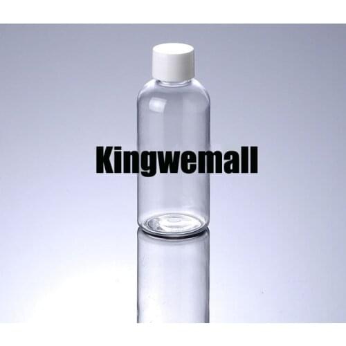 300pcs/lot 150ml PET Plastic Water Lotion Container Transparent Bottle with White Lids For Cosmetic Packaging PTI35