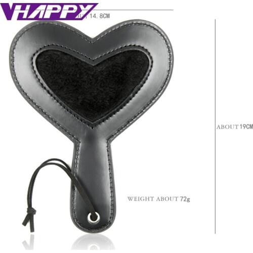 Pink Red Black Heart Shape Paddle Flogger PU Leather Hand Pat Bat Head Spanking Paddle Adult Sex Toys For Couple VP-PE005027A