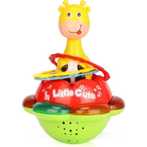 With light music giraffe projection Roly-Poly Doll Multifunctional Baby Rattles early childhood education gifts for the baby