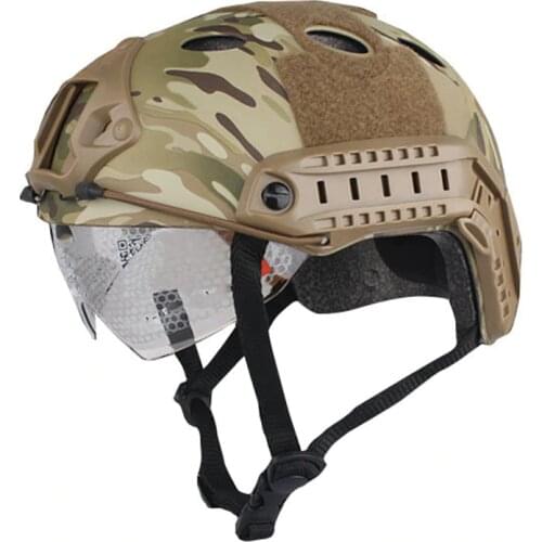War Game Helmet with Wing Goggles Tactical Fast Helmet Cover Outdoor Painball CS Riding Hunting Protective Lightweight Helmet