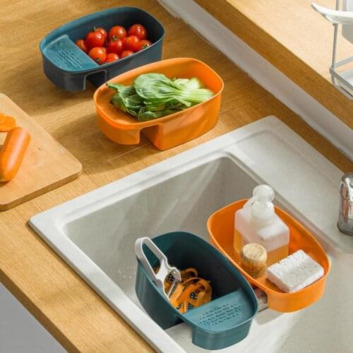 Kitchen Strainer Drain Rack Sink Filter Drain Basket Vegetable Washing Basin Dishwasher And Drain Rack Suction Cup Sponge Rack