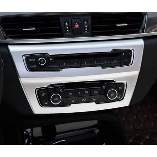 Carbon Fiber style Car Central Control Volume Frame Cover Panel Trim For BMW X1 F48 2016-2019 Car Accessories