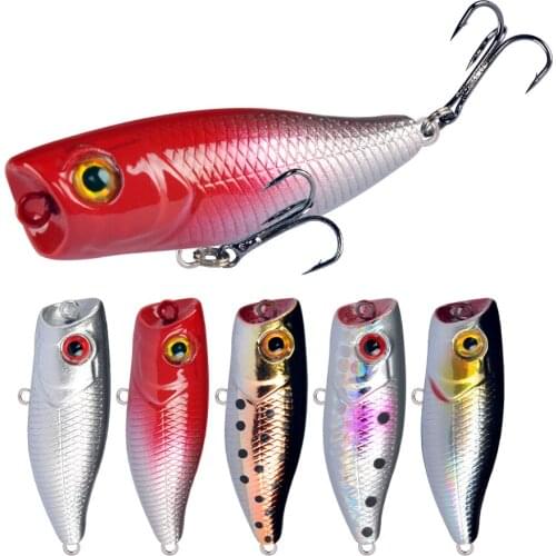1Pcs Small Poper Hard Bait Topwater Wobbler With Inside Balls 45MM 3.5G For Bass Pike Fishing Lure