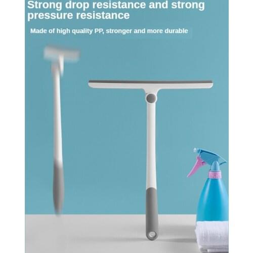 Long Handle Glass Window Squeegee Plastic Home Mirrors Cleaner for Bathroom Showers Glass Doors Adhesive Holder Car Windows