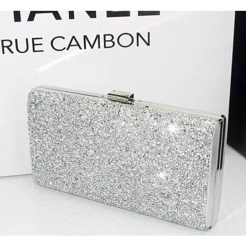 DAIWEI New Womens Fashion Luxury Handbags Formal Event/Party Wedding Evening Bag/Handbag/Clutch with Diamonds BLACK GOLD SILVER