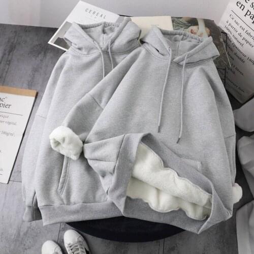 Womens Spring and Autumn hoodie Korean version of ins tide students loose solid color lazy upper clothes