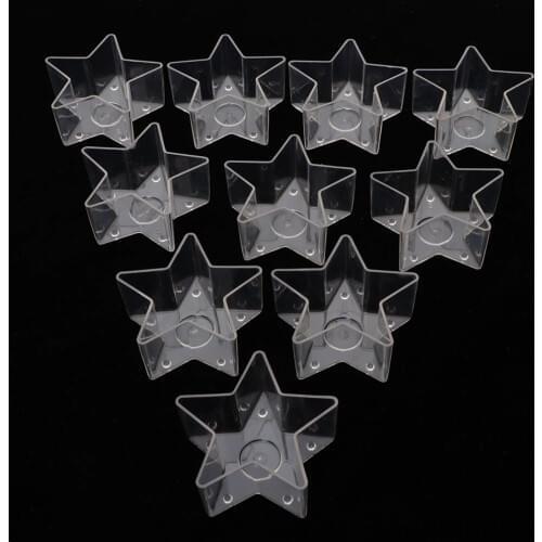 10X Star Square Design Tea Light Clear Plastic Cup Holders DIY Candle Making